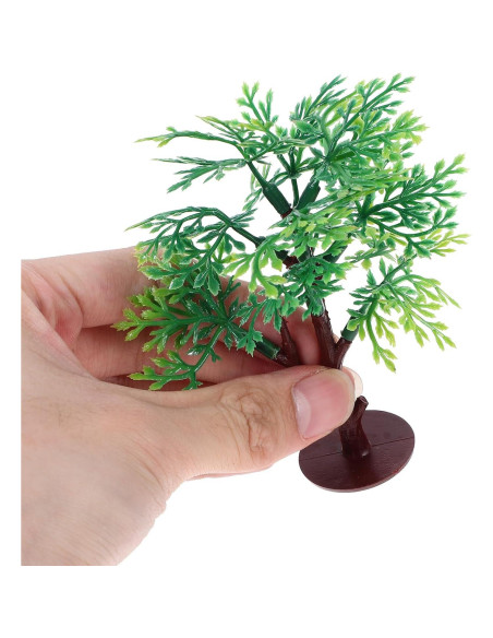 12 Árboles Miniatura de Plástico Verde para Dioramas 8.8 cm