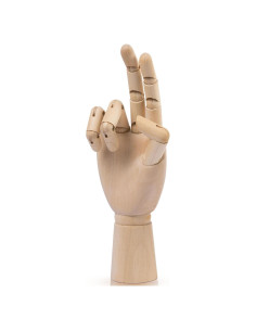 Mano de Madera Falling in Art 25,4 cm para Joyería y Arte