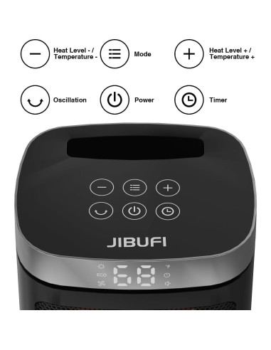 Calentador de espacio portátil JIBUFI 1500W con control remoto