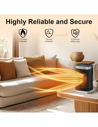 Calentador de espacio portátil JIBUFI 1500W con control remoto