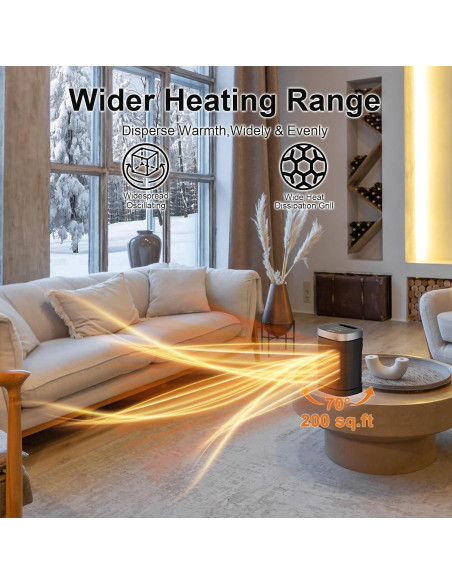 Calentador de espacio portátil JIBUFI 1500W con control remoto