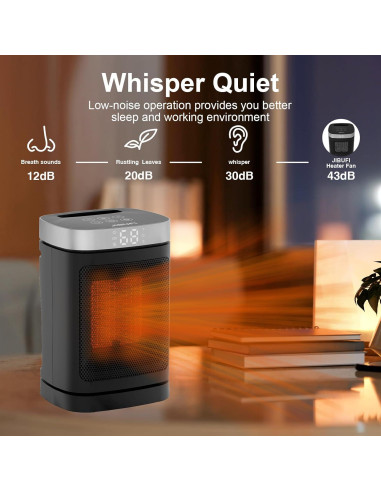Calentador de espacio portátil JIBUFI 1500W con control remoto