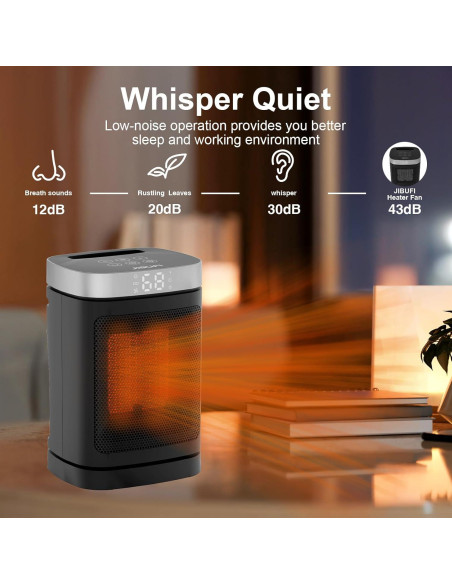 Calentador de espacio portátil JIBUFI 1500W con control remoto