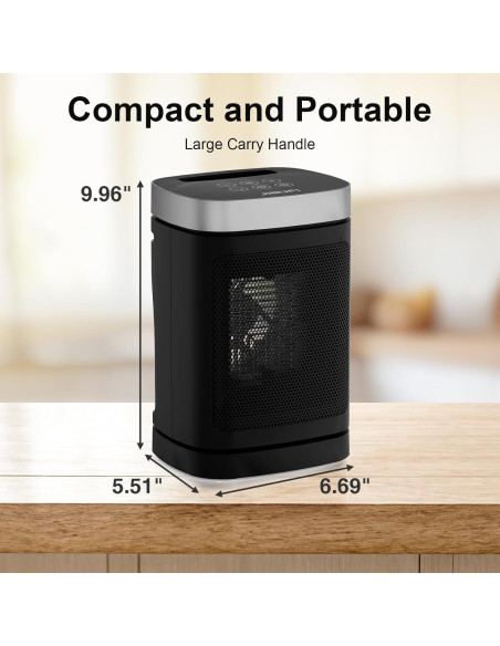 Calentador de espacio portátil JIBUFI 1500W con control remoto