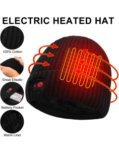 Gorro Calentado SPRING Unisex 7.4V 3 Niveles Negro 2