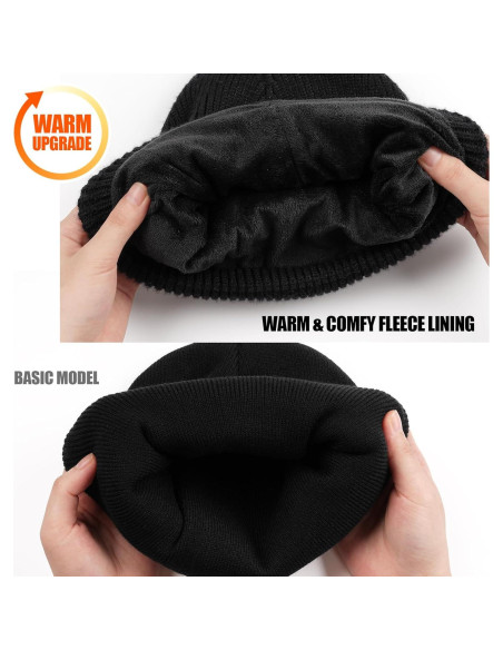 Gorro de Forro Polar MELASA con LED Recargable USB Negro