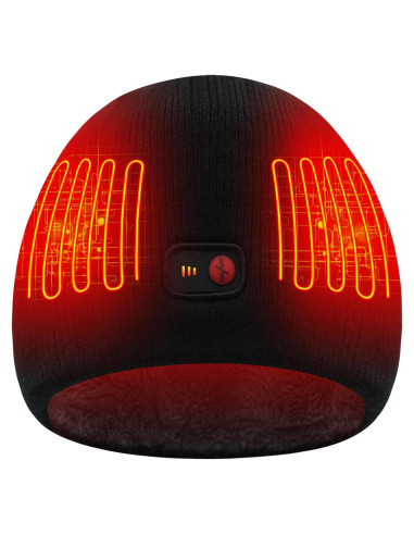 Gorro Calentado Eléctrico SVPRO Unisex Negro 7.4V