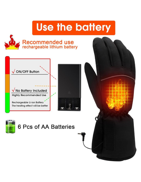 Guantes Térmicos Eléctricos GEMSTONEGO 4.5V Impermeables