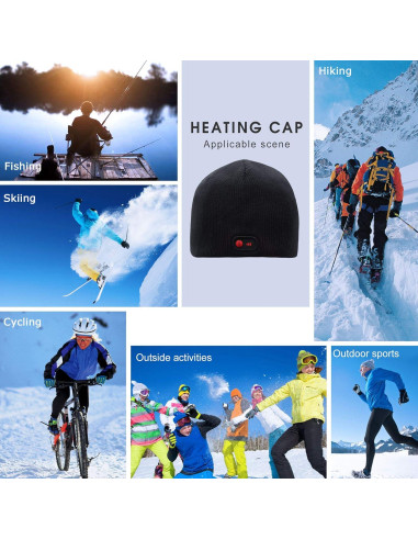 Gorro Calentado Eléctrico SVPRO Unisex Negro 7.4V