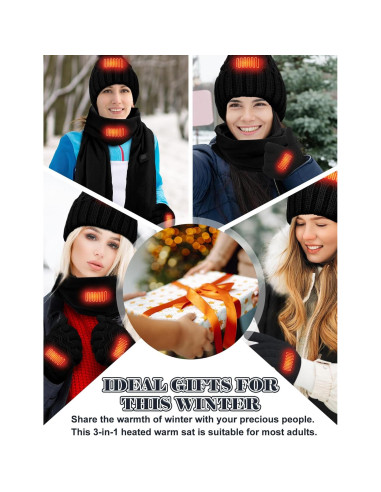 Conjunto Calentado USB: Gorro, Bufanda y Guantes Cutecrop