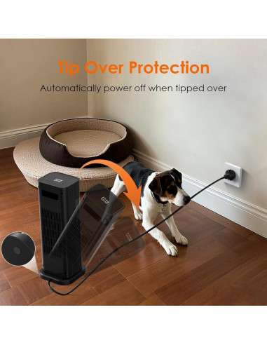 Calentador de Espacio Eléctrico Minthouz S760 1500W Oscilante 70