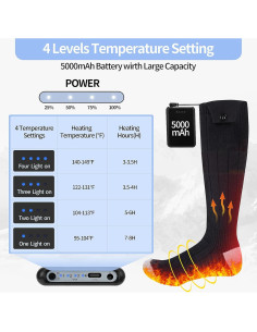 Calcetines Calentados ZUOYI Recargables Unisex 5000mAh 2