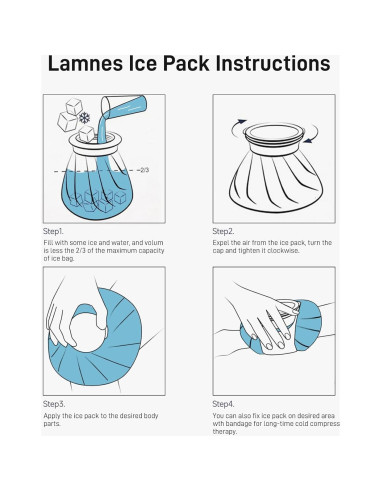 Bolsa de Hielo Reutilizable Lamnes 22,86 cm Terapia Fría y Caliente