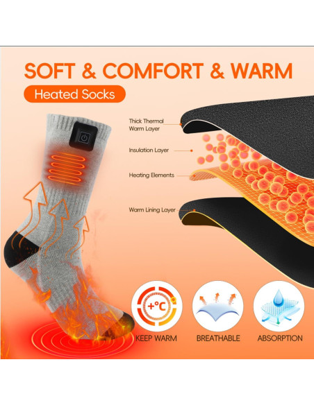 Calcetines Calentados Hettluo para Invierno Unisex - Algodón