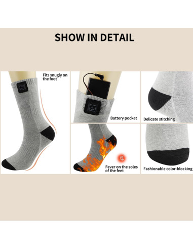 Calcetines Calentados Hettluo para Invierno Unisex - Algodón