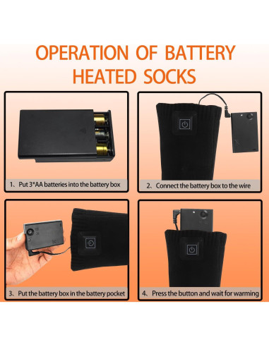 Calcetines Calentados Hettluo para Invierno Unisex - Algodón