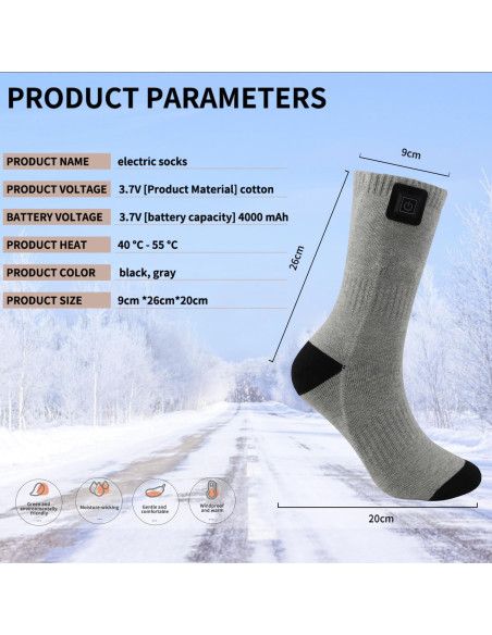 Calcetines Calentados Hettluo para Invierno Unisex - Algodón