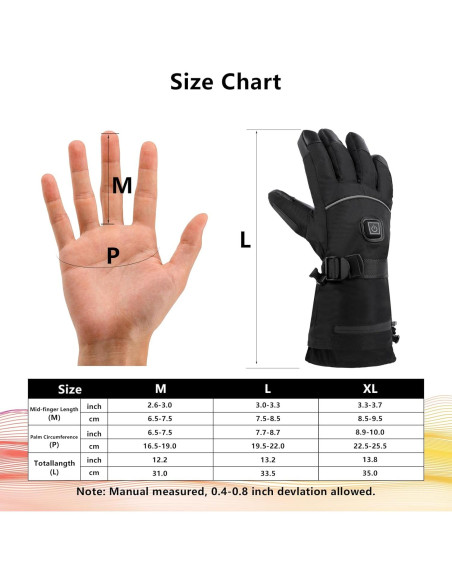 Guantes Calentados HLTWCLO 6000mAh Impermeables Táctiles