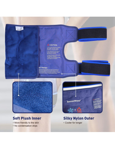 Funda de Hielo para Rodilla SuccorWare Reutilizable 27x12cm