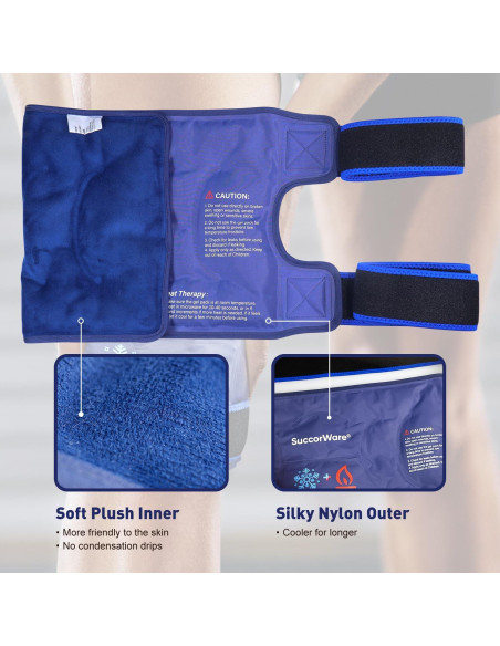 Funda de Hielo para Rodilla SuccorWare Reutilizable 27x12cm