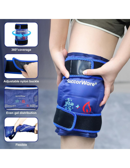 Funda de Hielo para Rodilla SuccorWare Reutilizable 27x12cm