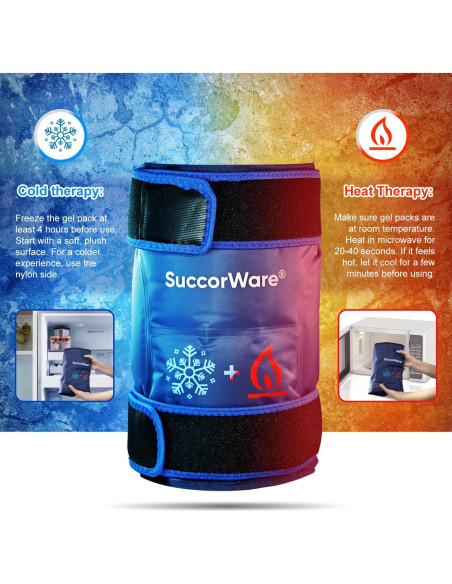 Funda de Hielo para Rodilla SuccorWare Reutilizable 27x12cm