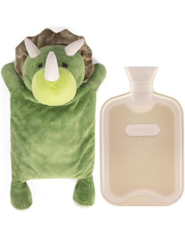 Botella de Agua Caliente 2L HomeTop con Funda Triceratops