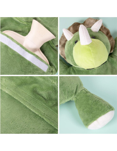 Botella de Agua Caliente 2L HomeTop con Funda Triceratops