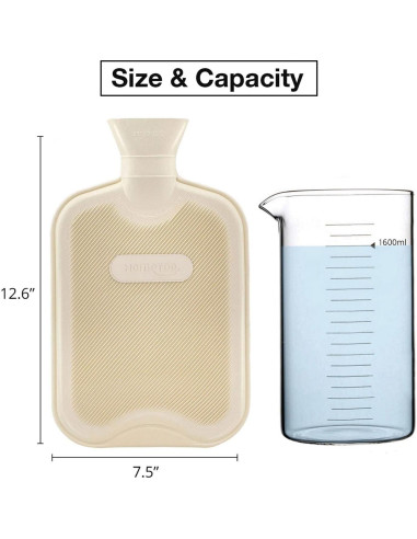 Botella de Agua Caliente 2L HomeTop con Funda Triceratops