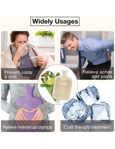 Botella de Agua Caliente 2L HomeTop con Funda Triceratops