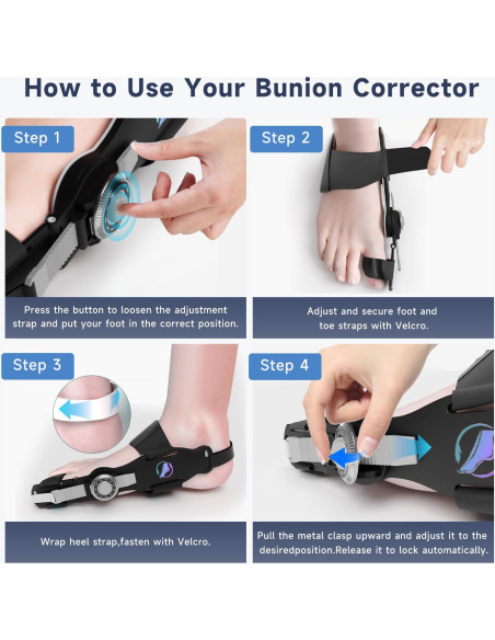 Corrector de Juanetes HUQKIYA Ajustable para Pies Izquierdo/Derecho