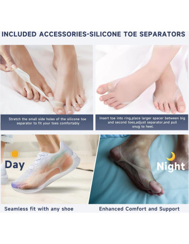 Corrector de Juanetes HUQKIYA Ajustable para Pies Izquierdo/Derecho