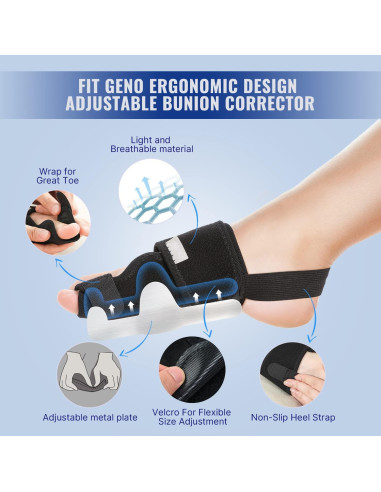 Corrector de Juanetes Fit Geno Unisex Ajustable 2 Pcs