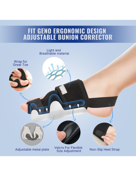 Corrector de Juanetes Fit Geno Unisex Ajustable 2 Pcs