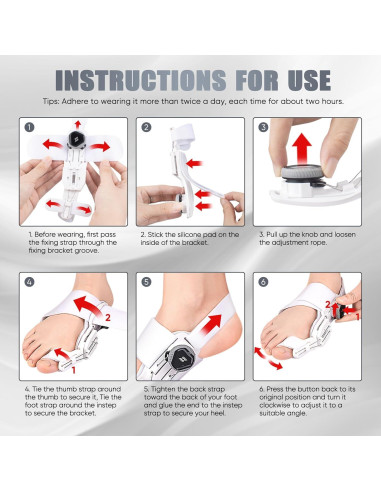Corrector de Juanetes Ecqizer Ajustable para Dedo Gordo