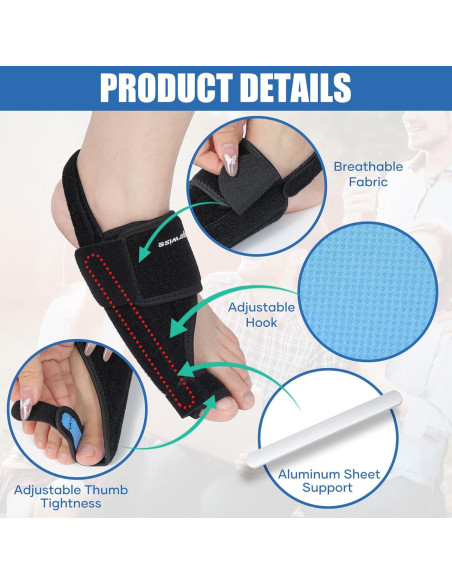 Corrector de Juanetes Vigorwise 2 Piezas Aluminio Ajustable