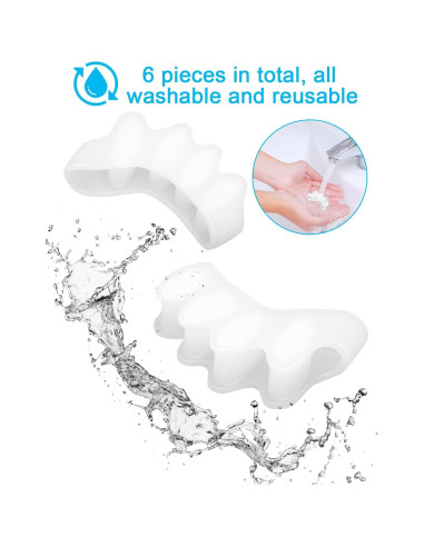 Separadores de Dedos de Gel Golbylicc para Juanetes - 3 Pares