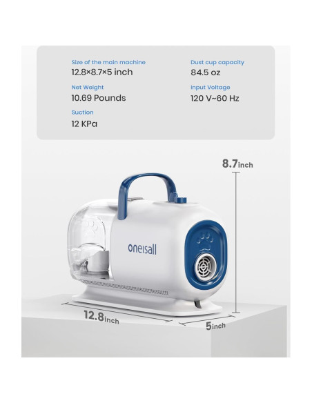 Aspiradora y Secador para Perros Oneisall BM1 8 en 1