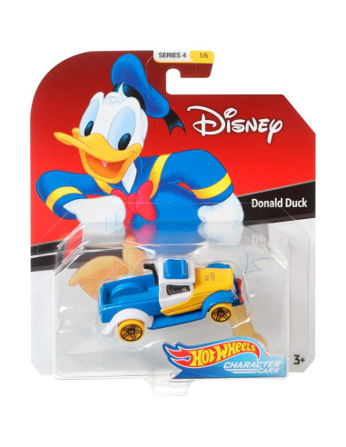 Hot Wheels Donald Duck 1:64 Coche de Metal Mattel