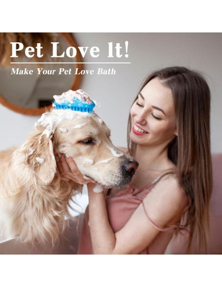 Juego de 2 cepillos de baño para perros KQUQK - Verde Azul