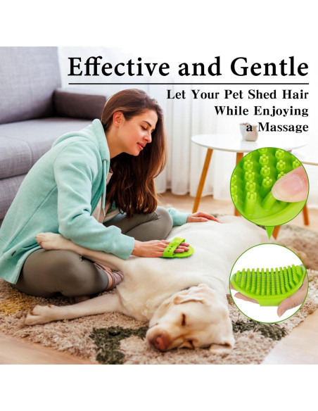 Juego de 2 cepillos de baño para perros KQUQK - Verde Azul