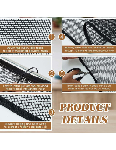 Red de Seguridad para Balcón Hosuly 4,5 x 0,9 m Negra