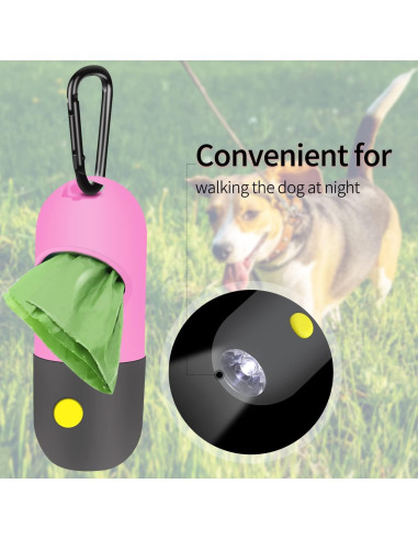 Dispensador de bolsas para excremento Eliamo con linterna LED