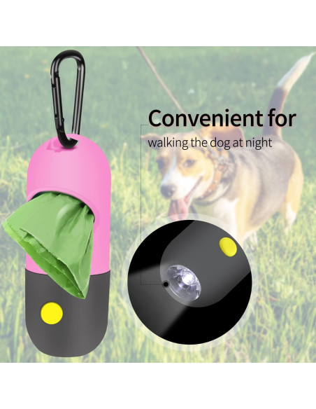 Dispensador de bolsas para excremento Eliamo con linterna LED