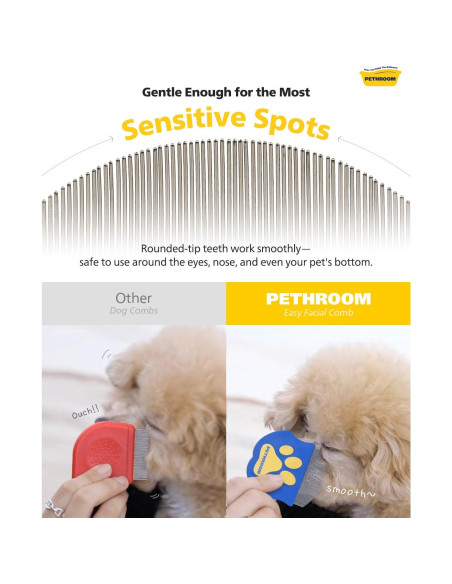 Peine Profesional PETHROOM para Ojos de Mascotas - Acero Inoxidable