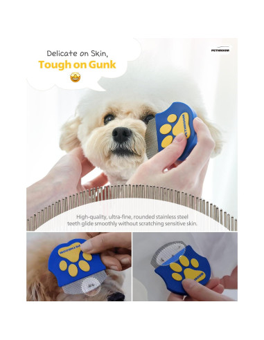 Peine Profesional PETHROOM para Ojos de Mascotas - Acero Inoxidable
