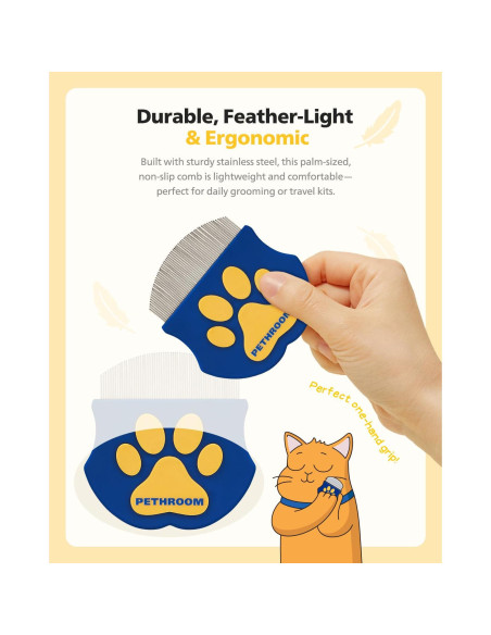 Peine Profesional PETHROOM para Ojos de Mascotas - Acero Inoxidable