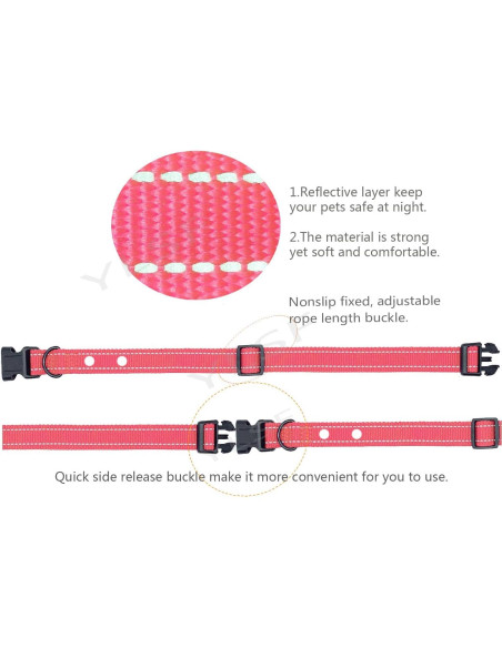 Correa de Nylon para Perros YLSF Rosa 1 Paquete 1.90 cm