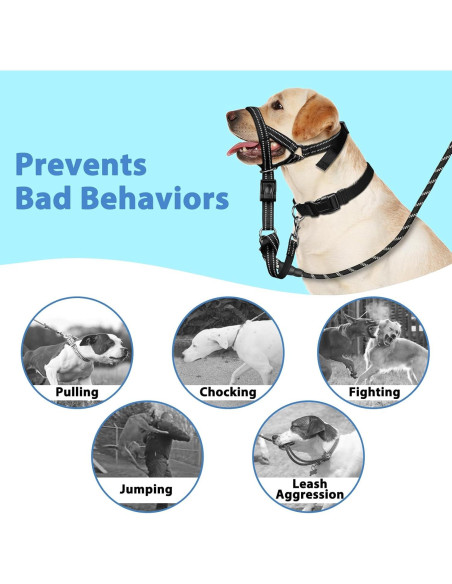 Collar de Cabeza Suave BARKLESS M Negro para Perros Collar de Cabeza Suave BARKLESS M Negro para Perros