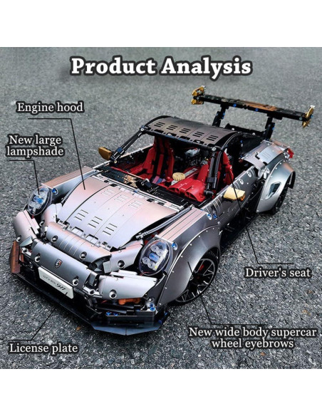 Coche Deportivo PR911 Blanco 3389 Piezas Construcción